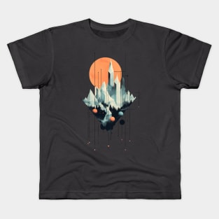 Geometric crystal city - Surreal artwork Kids T-Shirt